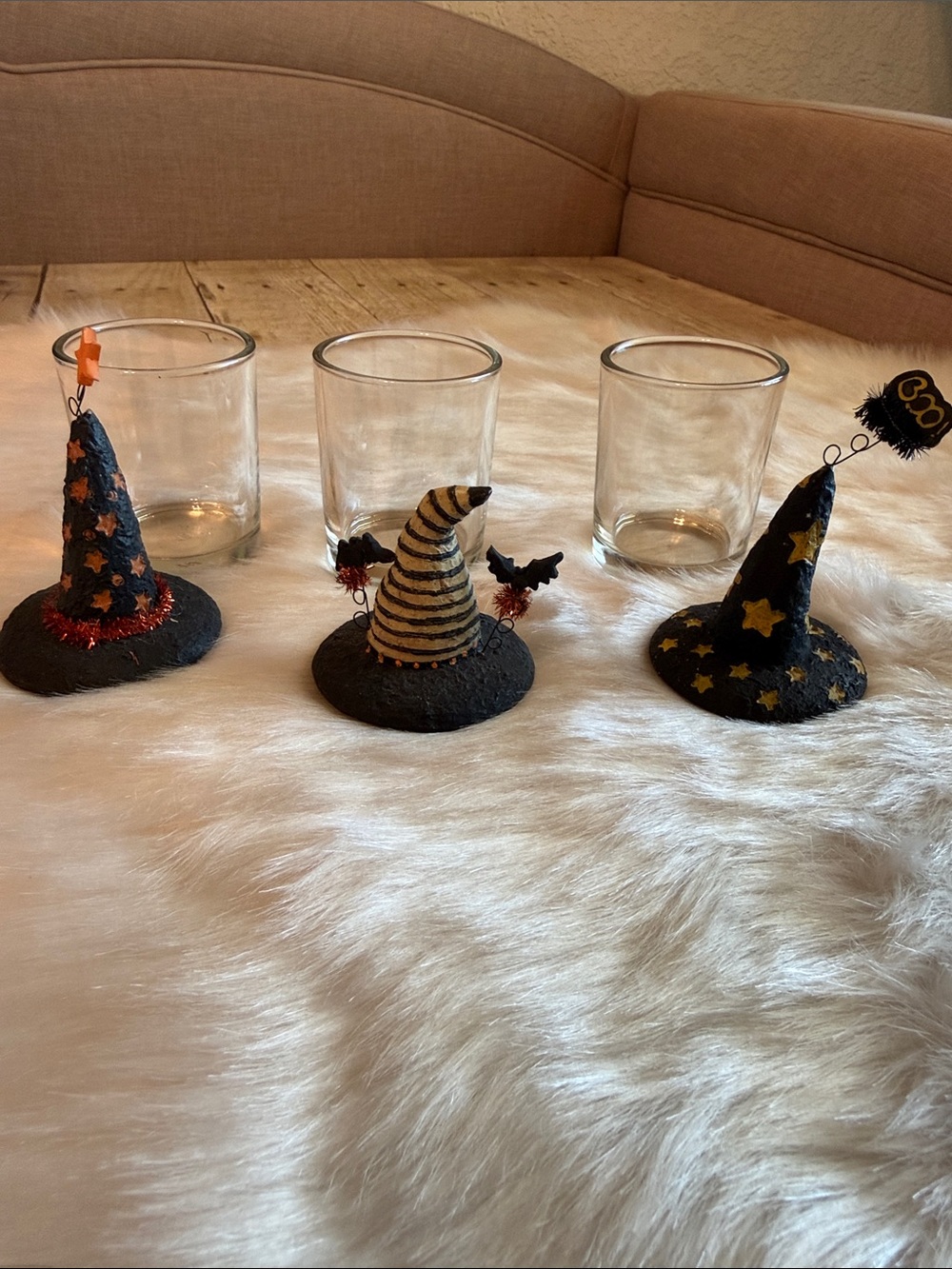 Pier 1 Imports Vintage Halloween Witch Hat Votive Holders Set of 3 - Picture 6 of 6